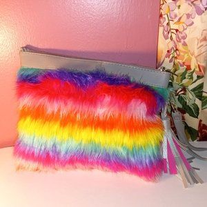 RAINBOW 11" FURCOLORFUL WRISTLET WITH TASSIL